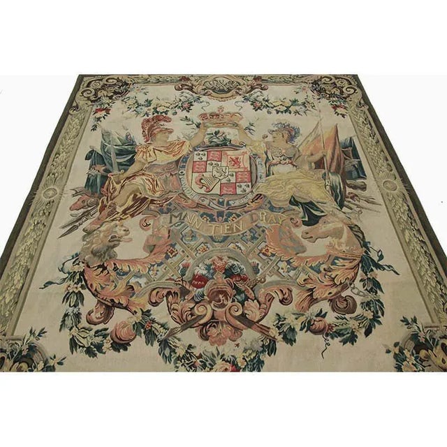 Contemporary 17th Century Tapestry Recreation “Armes De Guillaume Et Marie” - 5'9"×7'8" For Sale - Image 4 of 8