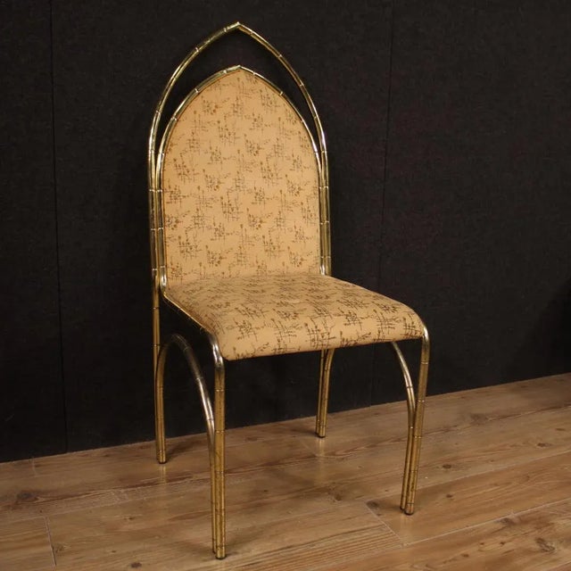 Italian Golden Metal Dining Chairs, 1970s, Set of 6 For Sale - Image 13 of 13