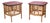 1970s Pair of Fretwork Burnt Bamboo Glass Top End Tables For Sale