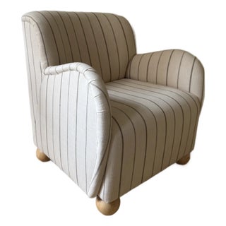 Lounge Linen Accent Chair For Sale