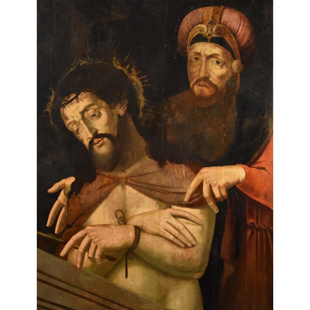 Circle of Michael Coxie, Ecce Homo, Pontius Pilate, 1580, Oil on Board, Framed For Sale - Image 4 of 14