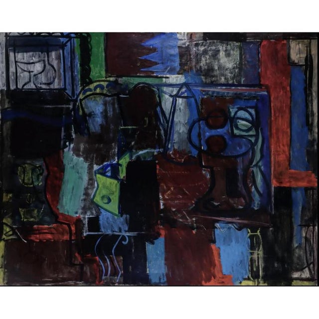 Mogens Andersen, Abstract Composition, Oil on Canvas For Sale - Image 4 of 4