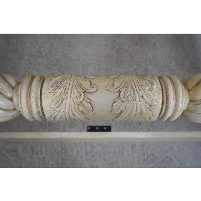 Spiral Twist King Size Painted 4 Post Bed For Sale - Image 10 of 18