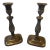 Set of 2 Antique Silver Plated Candlestick Holders For Sale