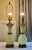 Light Yellow Mid 20th Century Paul Hansen Hollywood Regency Bronze Mounted Vaseline Glass Lamps, Pair For Sale - Image 8 of 12