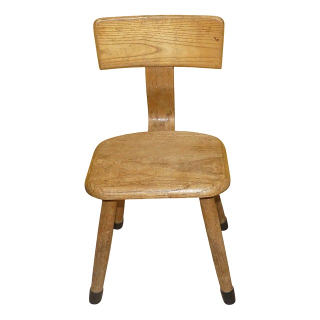 Rustic Children's Chair in Wood, 1960s For Sale