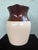 1970s Vintage American Two-Tone Pottery Water Jug Pitcher in Brown & Cream Glaze For Sale - Image 5 of 8