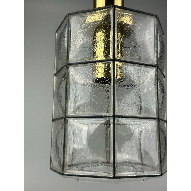 Space Age Ceiling Lamp in Glass and Brass from Glashütte Limburg, Germany, 1960s-1970s For Sale - Image 9 of 18