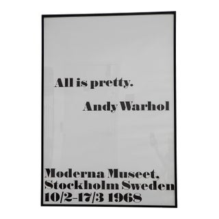 Andy Warhol "All Is Pretty" Exhibition Poster Print, Framed For Sale