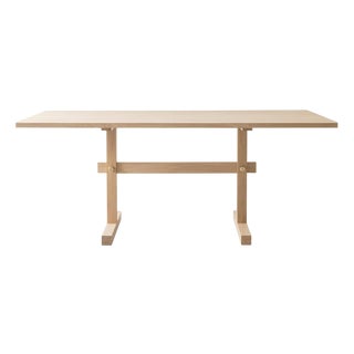 Gaspard Dining Table 180 in Light Oak and Brass by Eberhart Furniture For Sale