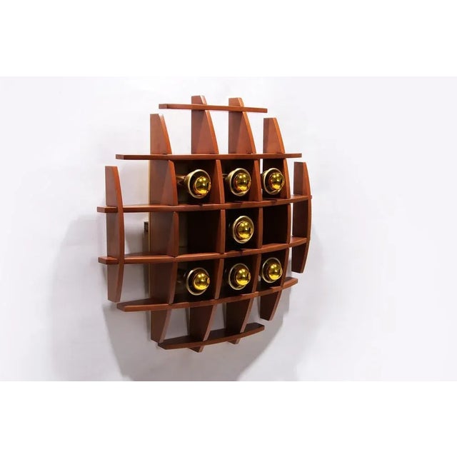 Wooden Wall Lamp by Angelo Brotto, 1960s For Sale - Image 13 of 13