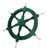 Vintage Nautical Handcrafted Green Wooden Ship Wheel With Aluminium Hub & Handle For Sale - Image 6 of 6