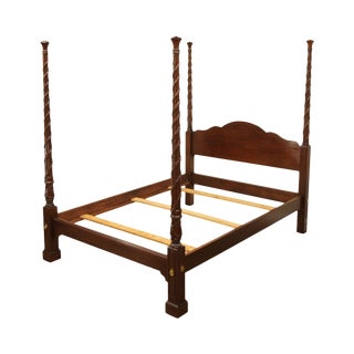 Hickory Chair Co. Queen Size Mahogany Reed & Ribbon Poster Bed For Sale