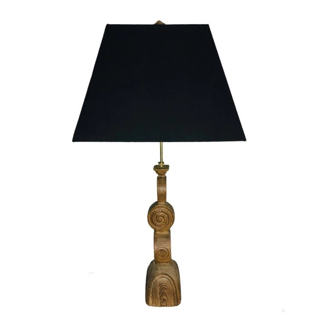 Table Lamp with Carved Wooden Lamp Body For Sale - Image 11 of 11