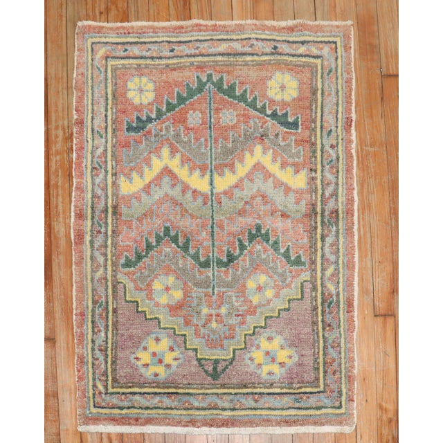Vintage Zabihi Collection Turkish Anatolian Small Square Rug - 2'6" x 3'6" For Sale - Image 4 of 6