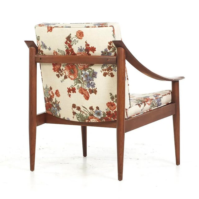 Lawrence Peabody Mid Century Walnut Lounge Chairs - Pair For Sale - Image 9 of 12