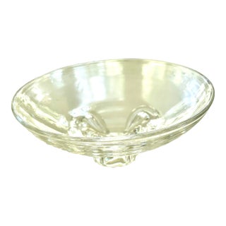Vintage Steuben Signed Floret 3-Toed Crystal Footed Bowl by Donald Pollard For Sale
