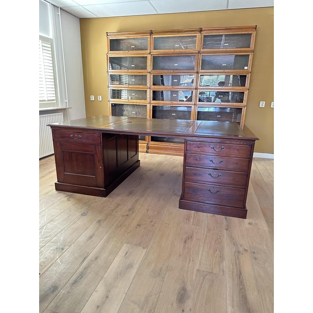 Large Antique Partners Desk For Sale - Image 12 of 14