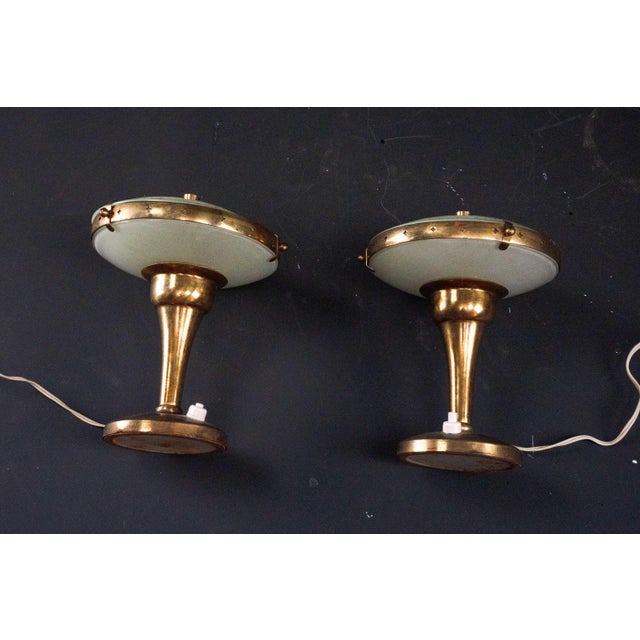 Bedside Lamps in Curved Glass attributed to Pietro Chiesa, Italy, 1950s, Set of 2 For Sale - Image 6 of 10