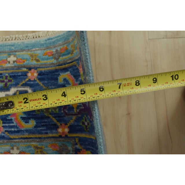 Anatolia Rug 7’11” X 9’10” Blue Wool Modern Hand-Knotted Oriental Carpet For Sale - Image 13 of 15