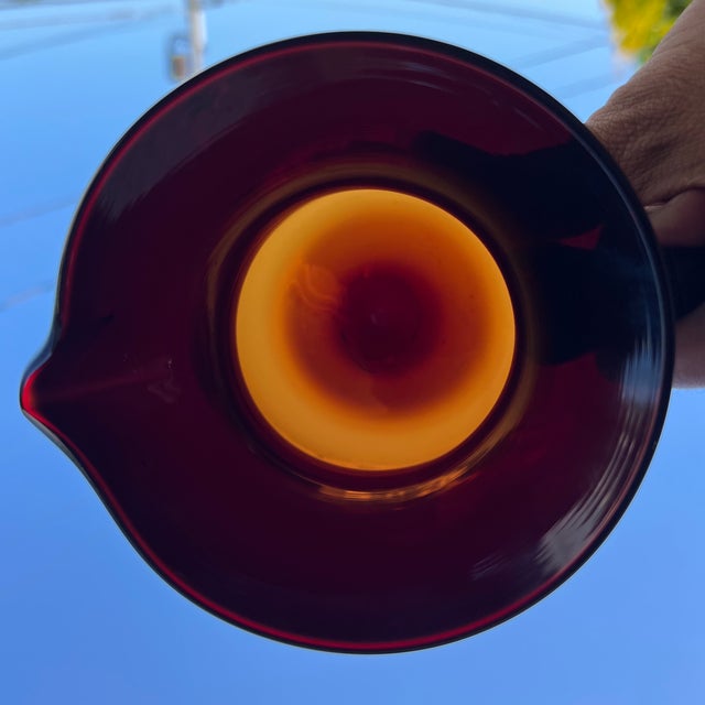 Antique Red Blown Glass Milk Pitcher, Circa 1880's For Sale - Image 9 of 12