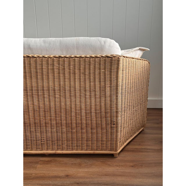 Vintage Brown Jordan Braided Wicker Sofa For Sale - Image 11 of 18