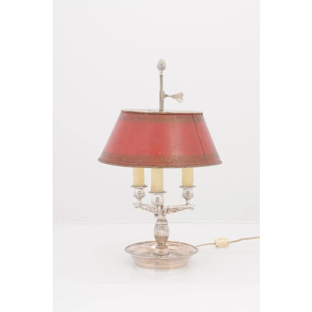 Early 20th Century Silver Plate French Buillotte Lamp For Sale - Image 4 of 9