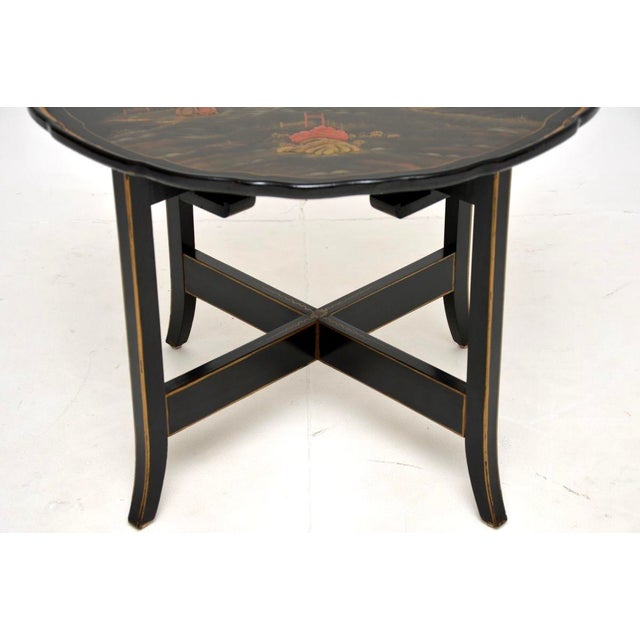 Antique Chinoiserie Lacquered Nesting Tables, 1920s, Set of 5 For Sale - Image 13 of 14