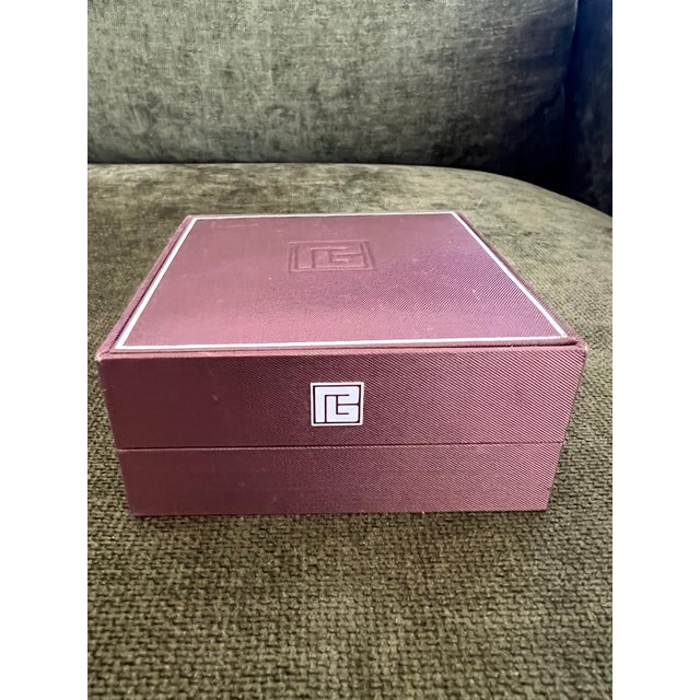 Vintage Balmain "Circa 1980s" Tiger Eye Cufflinks Original Purple Satin Case For Sale - Image 13 of 18