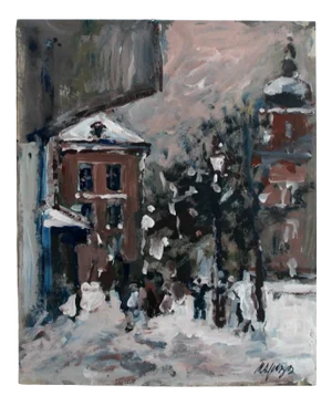 Magdalena Spasowicz, Warsaw: The Old Town, Oil & Acrylic on Cardboard, 2005