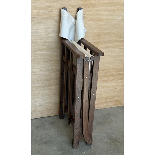 1930s Set of 5 Edwardian Canvas Directors Chairs, Loft and Garden Style Chairs For Sale - Image 10 of 11