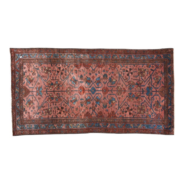 1920s Antique Persian Lilihan Floral Multicolor Wool Rug For Sale