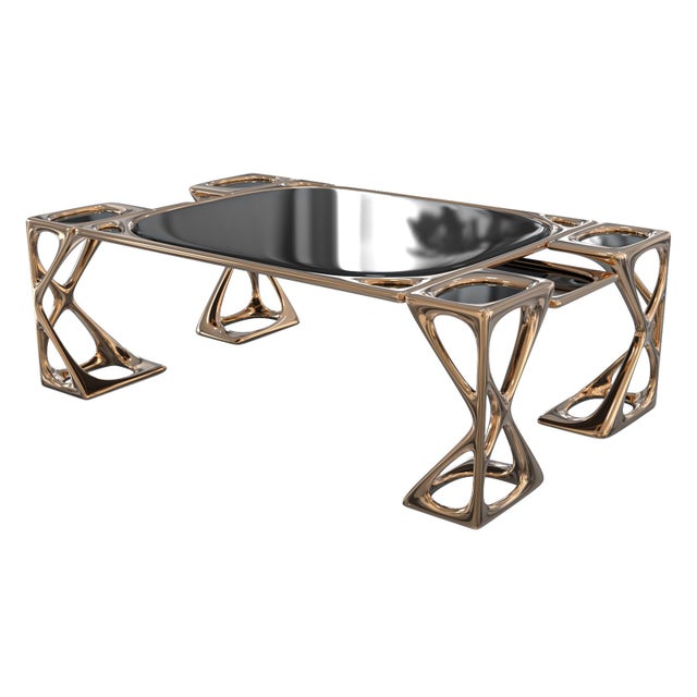 Not Yet Made - Made To Order "Inizio" Coffee Table With Bronze and Stainless Steel, Handcrafted For Sale - Image 5 of 10