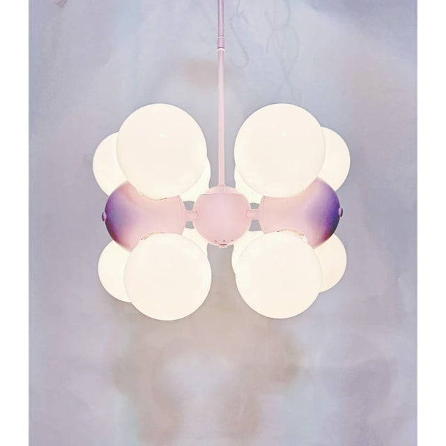 Mid-Century Pink Atomic Pendant Light Fixture For Sale In New York - Image 6 of 12