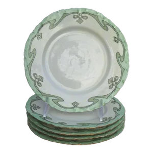 Last Chance!Antique Austrian Art Nouveau Salad Plates - Set of 5