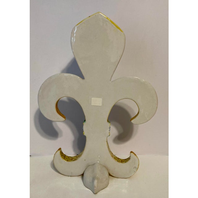 Antique Large Pair of French Hb Quimper Fleur De Lys Vases For Sale - Image 13 of 18