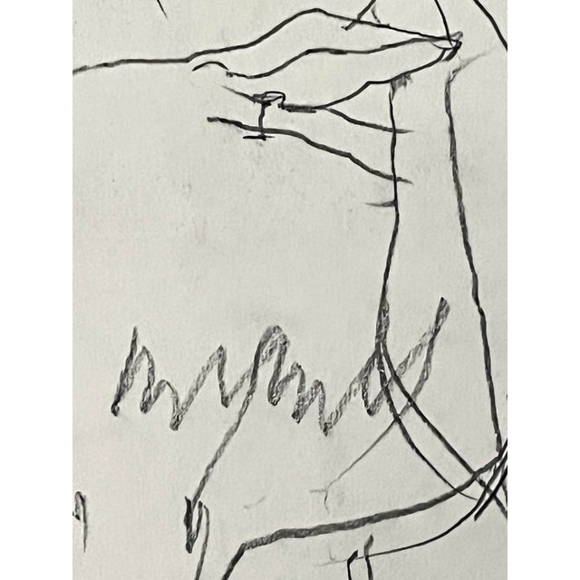 Mid Century Drawing of Young Woman For Sale - Image 4 of 6