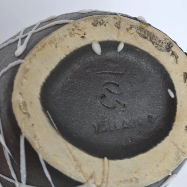 1950s Expressive Vases in Black, White, and Orange Glaze from Vaularis, 1950s, Set of 3 For Sale - Image 5 of 6