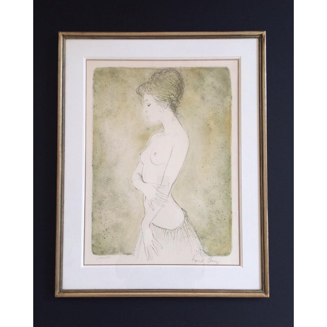 1970s Lithograph, Naked Lady with Skirt, Bernard Chang, 1970s For Sale - Image 5 of 6