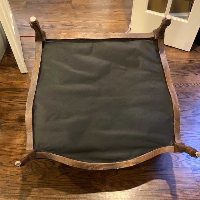Wood Stoneleigh Ltd. Traditional Mohair and Fabric French Upholstered Custom Lounge Chair With Matching Ottoman For Sale - Image 7 of 8