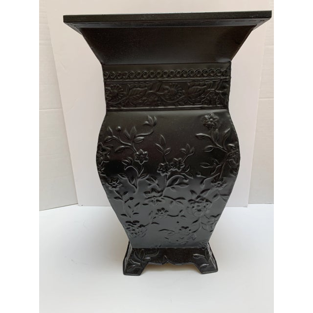 Farmhouse Vintage Textured Metal Umbrella Holder or Plant Vessel For Sale - Image 3 of 11