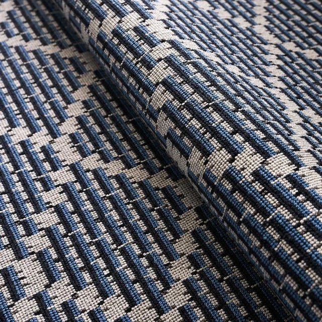 Not Yet Made - Made To Order Sample - Schumacher x Stephanie Seal Brown Berg Epingle Fabric in Indigo For Sale - Image 5 of 5