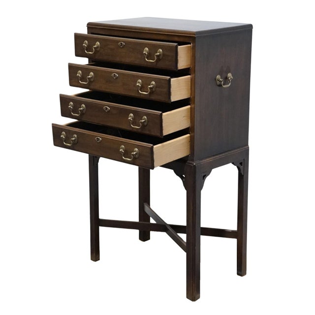 Late 20th Century Ethan Allen Georgian Court Solid Cherry Traditional Style 23" Silver Chest 11-6005 For Sale - Image 5 of 10