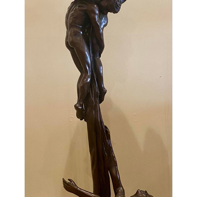 Art Nouveau 1900s Art Nouveau Bronze Floor Lamp, After Gustave Gurschner For Sale - Image 3 of 12