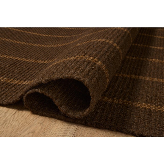 Contemporary Amber Lewis x Loloi Harlan Espresso / Toffee 18" x 18" Sample For Sale - Image 3 of 5