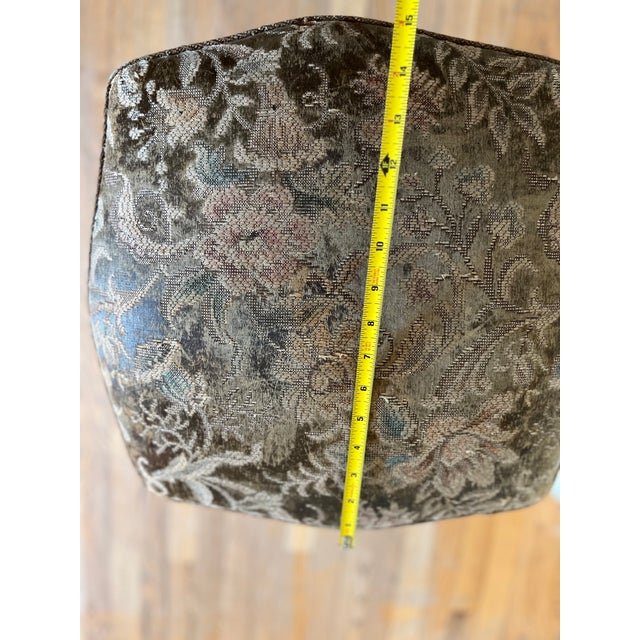 Brown 1890's Baroque Floral Fabric Seat For Sale - Image 8 of 9