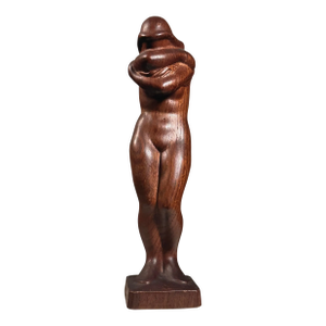 Niels Jakob Eriksen (1899-1995) - Antinque Hand-Carved Art Deco Figurative Nude, Signed