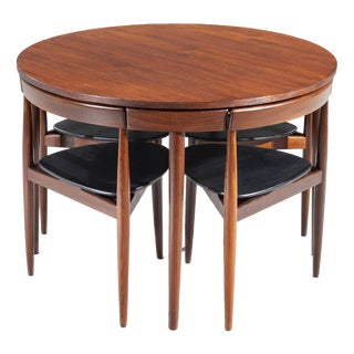 Roundette Dinner Table and Chairs by Hans Olsen for Frem Røjle, 1952, Set of 5 For Sale