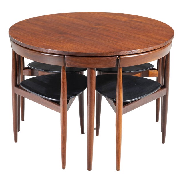Roundette Dinner Table and Chairs by Hans Olsen for Frem Røjle, 1952, Set of 5 For Sale