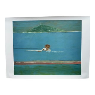 Gideon Appah, Swimmer (2023), Numbered 12/75 and Hand-Signed by the Artist, Printed in London, Uk. For Sale